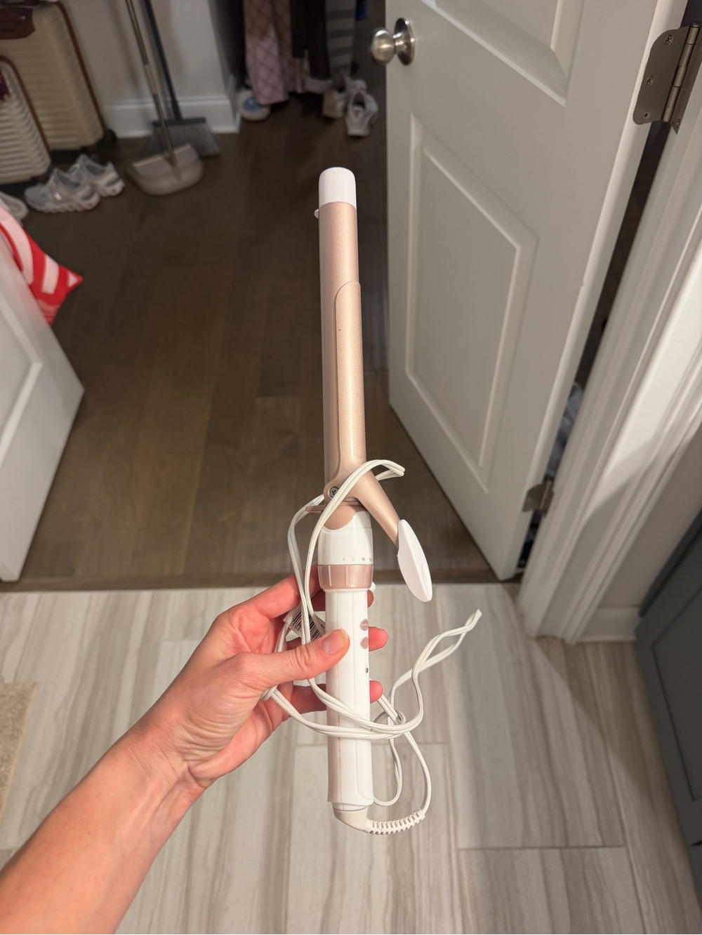 Rose Gold and White Curling Iron - Women Hair Tool
